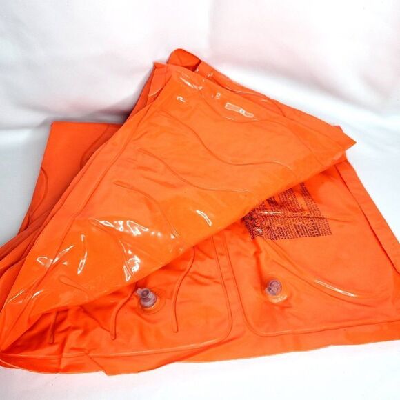 Vtg 90s Intex The Wet Set Orange Pool Air Mat Mattress Lounge Float w/ Pillow - Picture 1 of 2